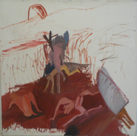  hot earth, 100X100 cm, 2004, shlomo gross collection