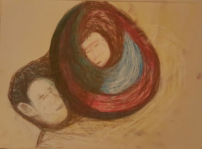  connection, pastels on paper, 2017, ruth golan collection 