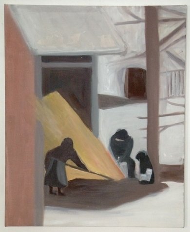   round the fireplace, 40x50 cm 2005