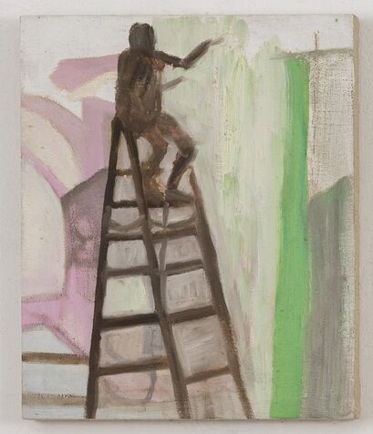  on a high ladder, 32X40 cm