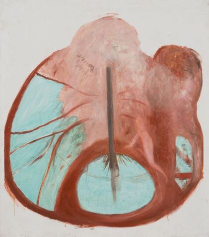  the middle line, 100X110 cm