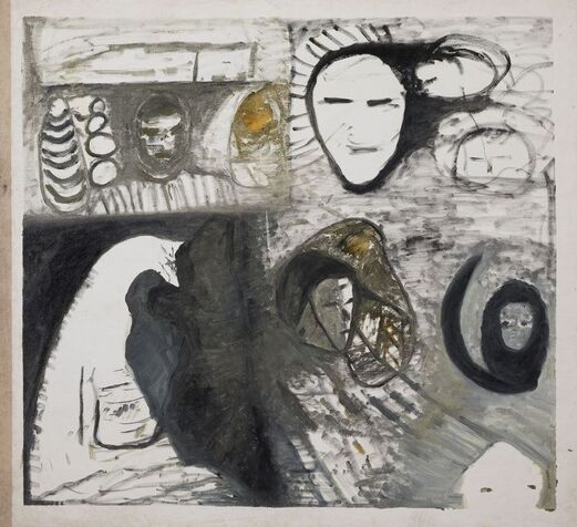  black and white, 116X107 cm