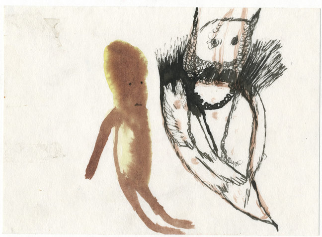  child and a ghost, 15x21 cm, 2005, private collection